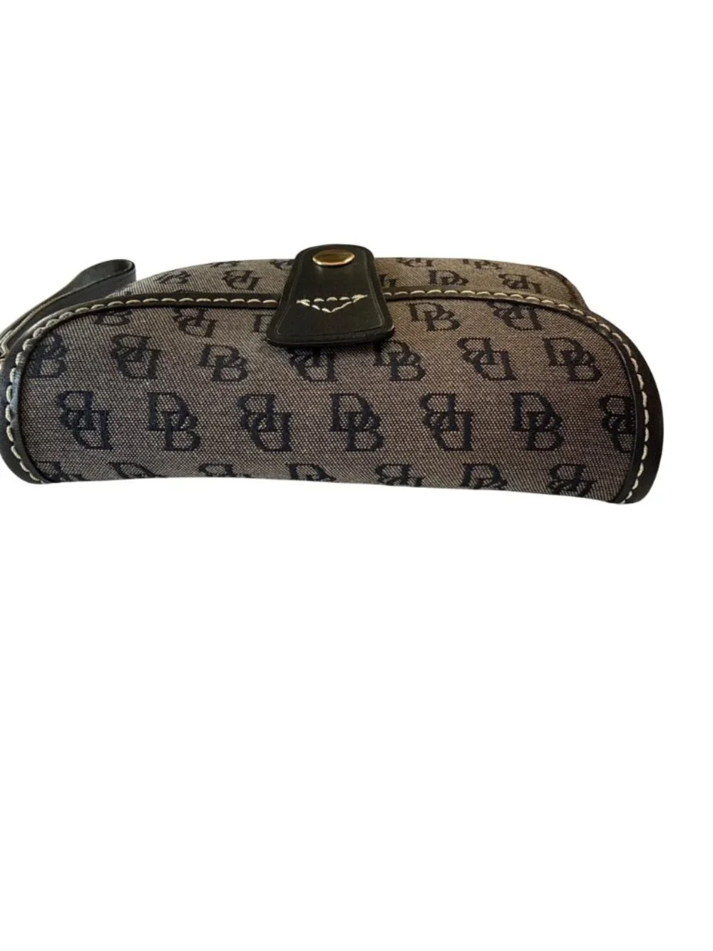 Dooney & Bourke Classic Monogram Signature Wristlet~Black Canvas Leather L18 11
